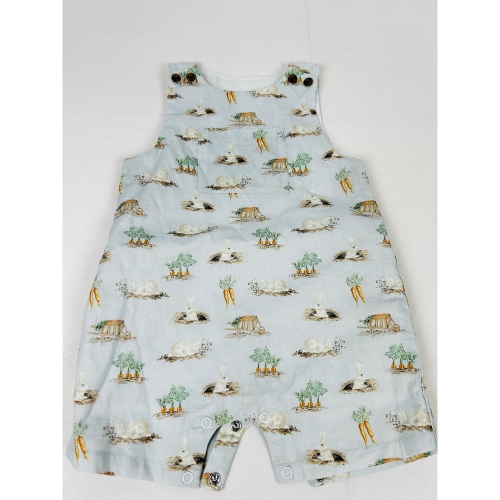 Edgehill Collection Romper 12Mo Easter Rabbit Carrot Wheelbarrow